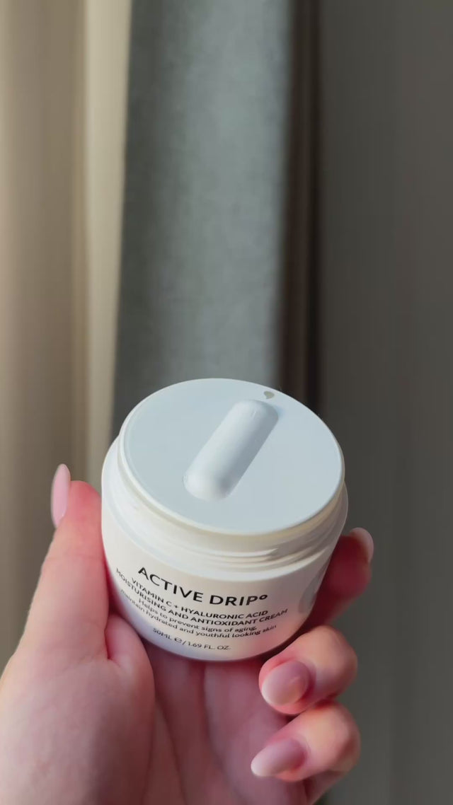 Active Drip Iconic Moisturiser Vitamin C Hyaluronic Acid cream video showing texture and applicator